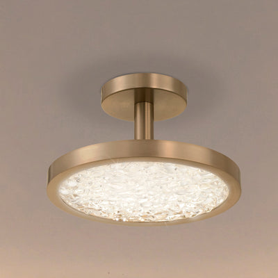 Courtney 12-inch Champagne Gold 5CCT LED Convertible Pendant with Clear Water Glass