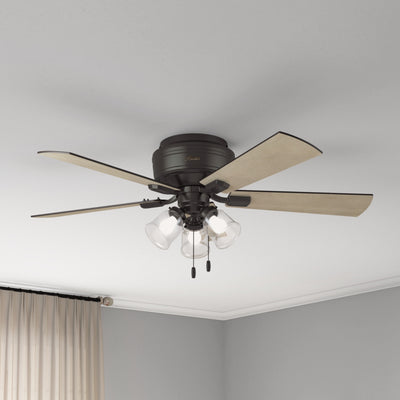 52 inch Crestfield Noble Bronze Low Profile Ceiling Fan with LED Light Kit and Pull Chain