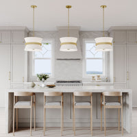 14.1'' Kimbry Vintage Brass 3 Light Pendant