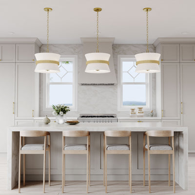14.1'' Kimbry Vintage Brass 3 Light Pendant