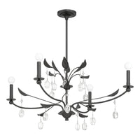 Presley 36-inch 4-light Textured Black Chandelier with Clear Glass Drops