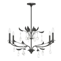 Presley 36-inch 4-light Textured Black Chandelier with Clear Glass Drops
