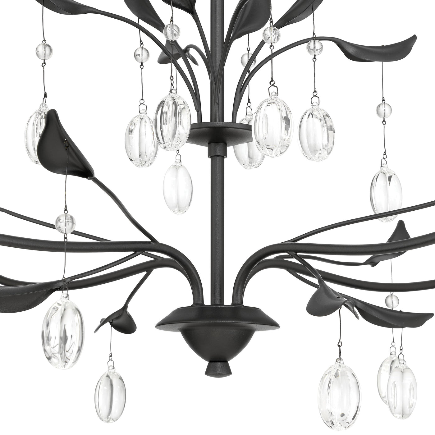Presley 36-inch 4-light Textured Black Chandelier with Clear Glass Drops