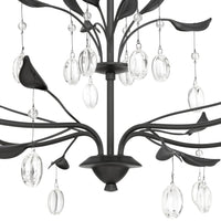 Presley 36-inch 4-light Textured Black Chandelier with Clear Glass Drops