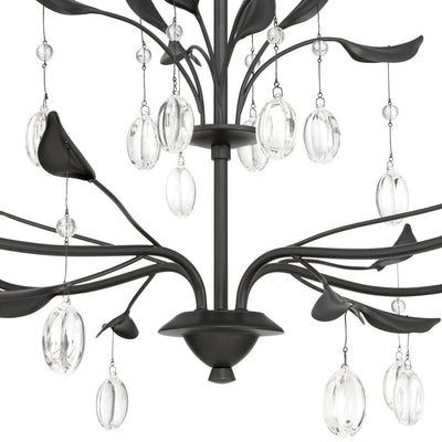 Presley 36-inch 4-light Textured Black Chandelier with Clear Glass Drops