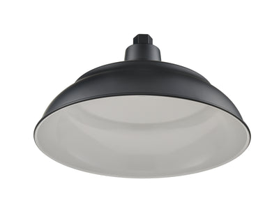 14'' Satin Black Aluminum R Series Aluminum Warehouse Shade