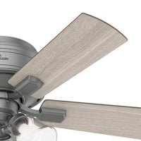 42 inch Crestfield Matte Silver Low Profile Ceiling Fan with LED Light Kit and Pull Chain