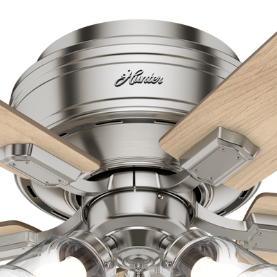 52 inch Crestfield Brushed Nickel Low Profile Ceiling Fan with LED Light Kit and Pull Chain