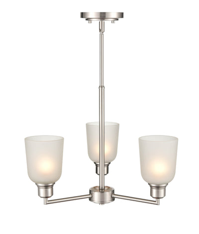 53.22'' Amberle Brushed Nickel 3 Light Chandelier
