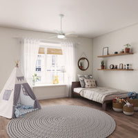 44 inch Pacer Fresh White Ceiling Fan with LED Light Kit and Handheld Remote