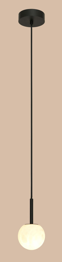 Lucent 1 Light Black Pendant Light 4 Inch Alabaster