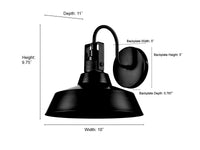 10'' Axell Powder Coated Black 1 Light Wall Sconce