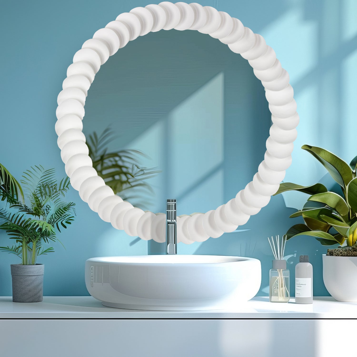 Cocco Matte White Wall Mirror