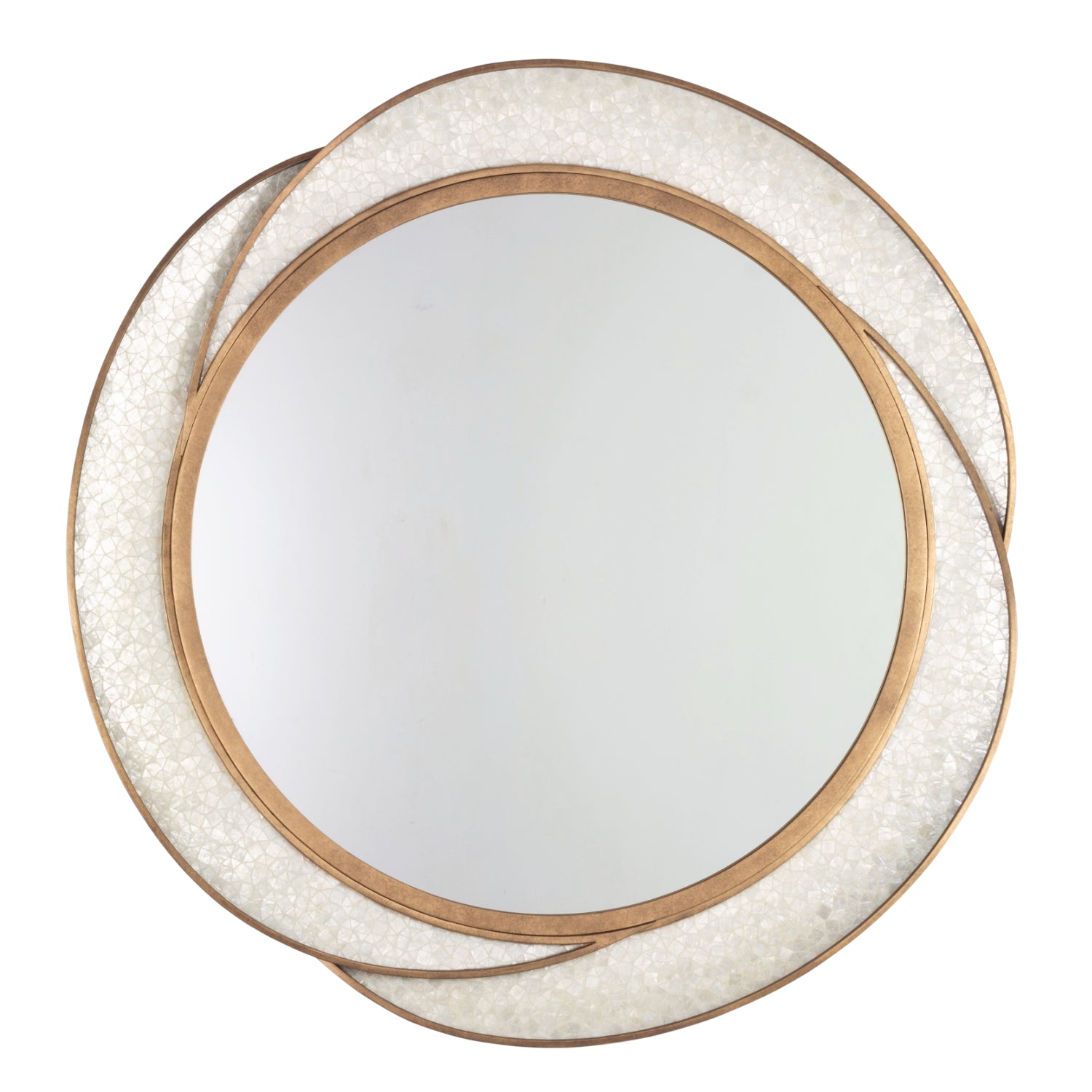 Rose PEARLIZED ANTIQUE BRASS Wall Mirror