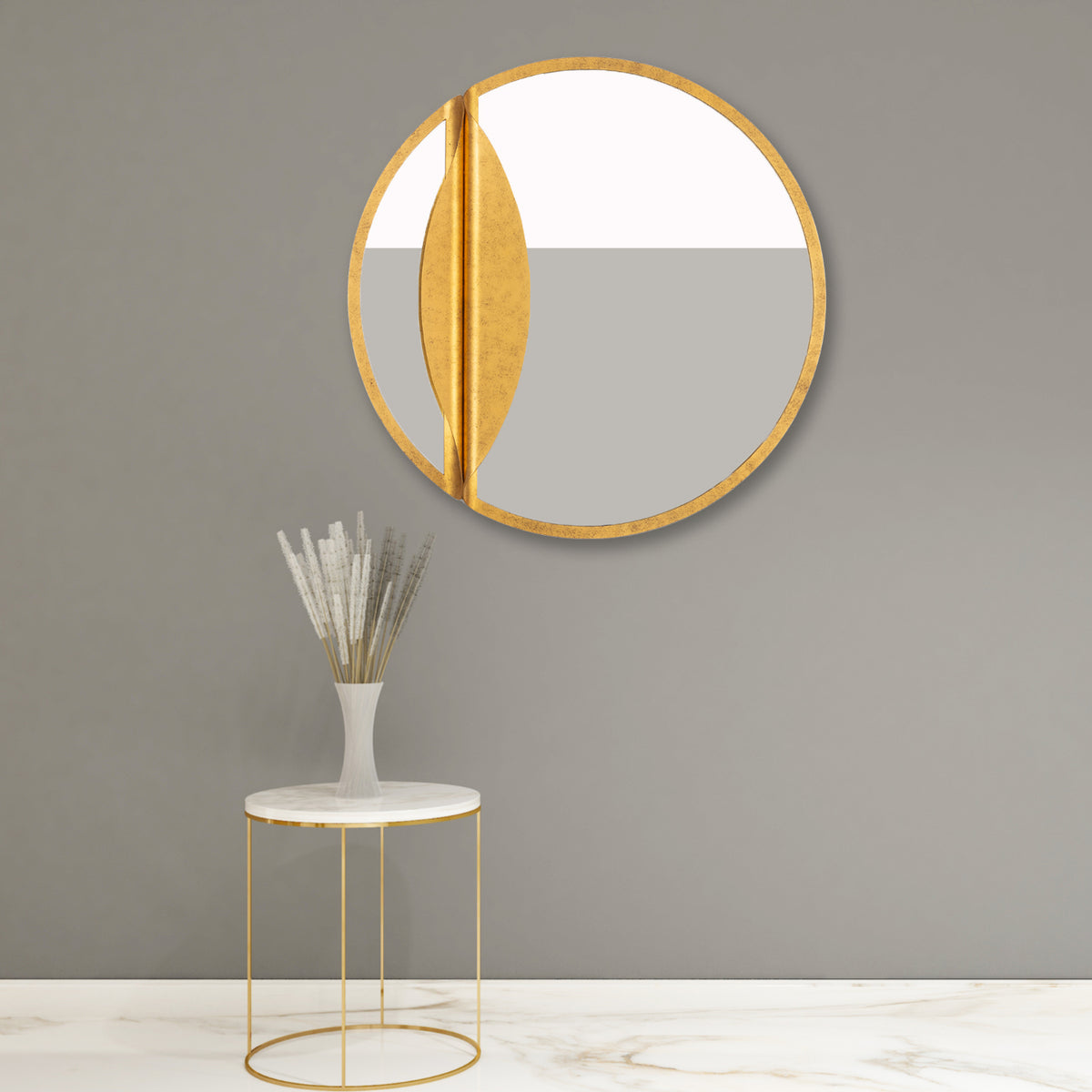 Divisio Oxidized Gold Leaf Wall Mirror