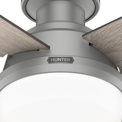 52 inch Dempsey Matte Silver Low Profile Ceiling Fan with LED Light Kit and Handheld Remote