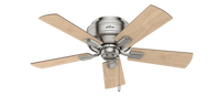 42 inch Crestfield Brushed Nickel Low Profile Ceiling Fan with LED Light Kit and Pull Chain