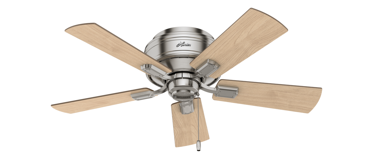 42 inch Crestfield Brushed Nickel Low Profile Ceiling Fan with LED Light Kit and Pull Chain