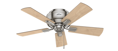 42 inch Crestfield Brushed Nickel Low Profile Ceiling Fan with LED Light Kit and Pull Chain
