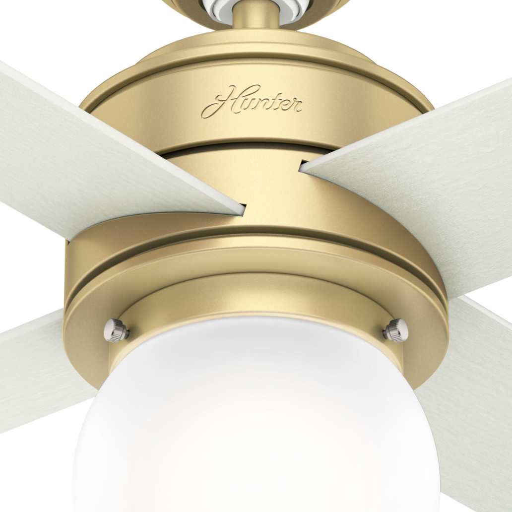 44 inch Hepburn Modern Brass Ceiling Fan with LED Light Kit and Wall Control