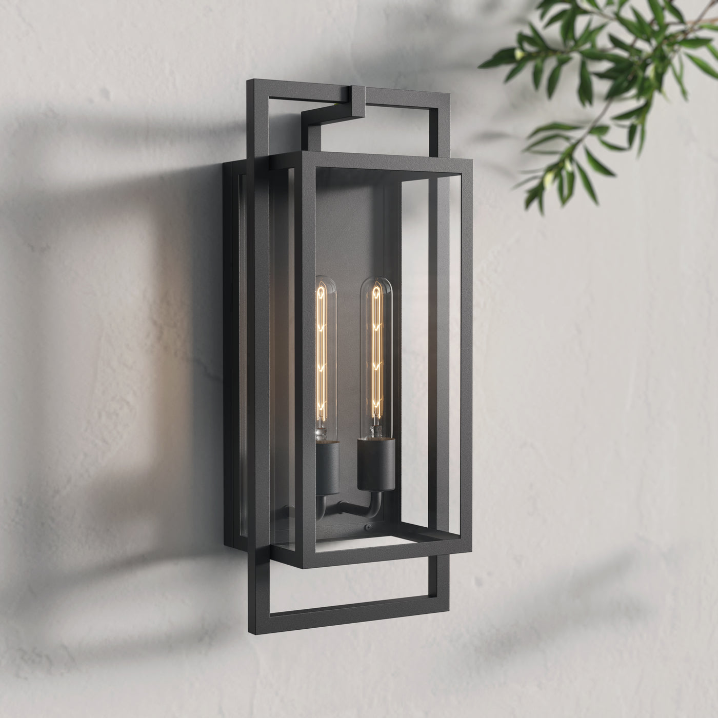 8.4'' Agatha Textured Black 2 Light Wall Sconce