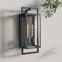 8.4'' Agatha Textured Black 2 Light Wall Sconce