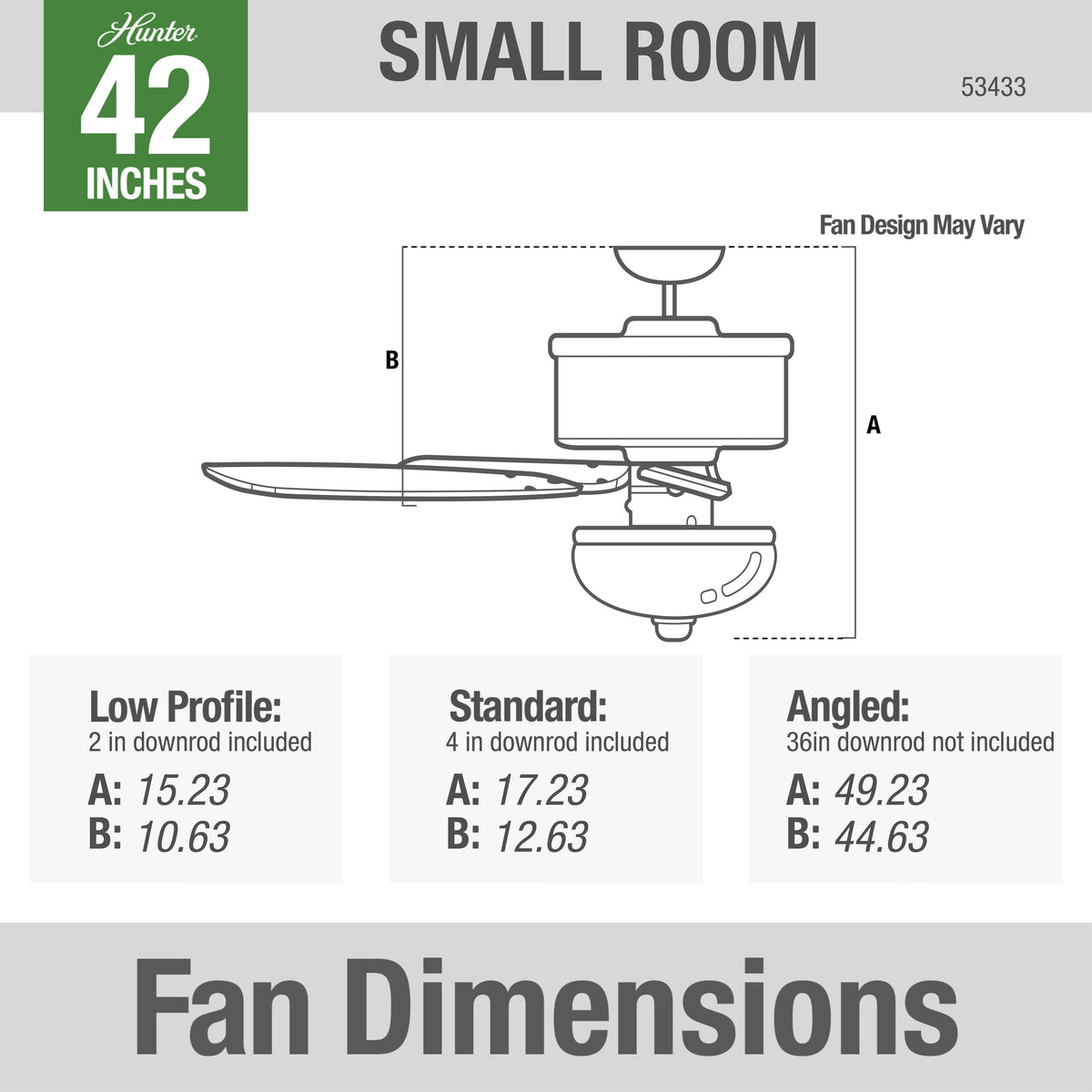42 inch Beck Matte Black Ceiling Fan with LED Light Kit and Pull Chain