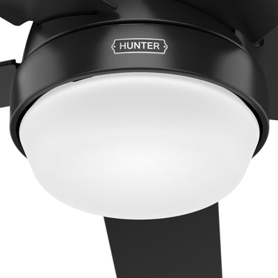 52 inch Aerodyne Wi-Fi Matte Black Ceiling Fan with LED Light Kit and Handheld Remote