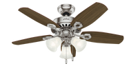42 inch Builder Brushed Nickel Ceiling Fan with LED Light Kit