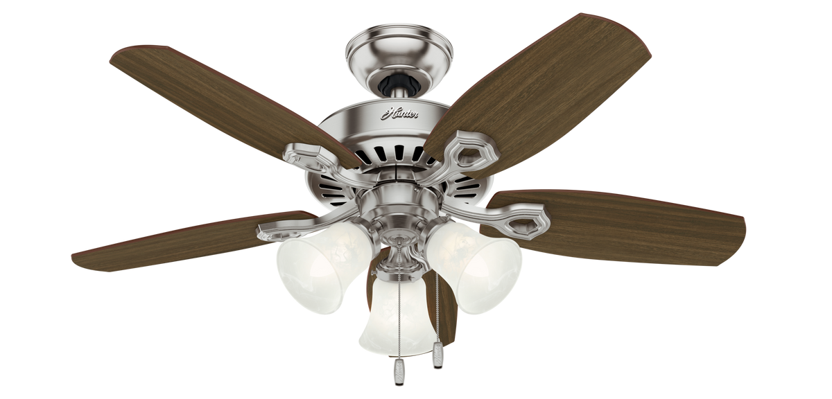 42 inch Builder Brushed Nickel Ceiling Fan with LED Light Kit