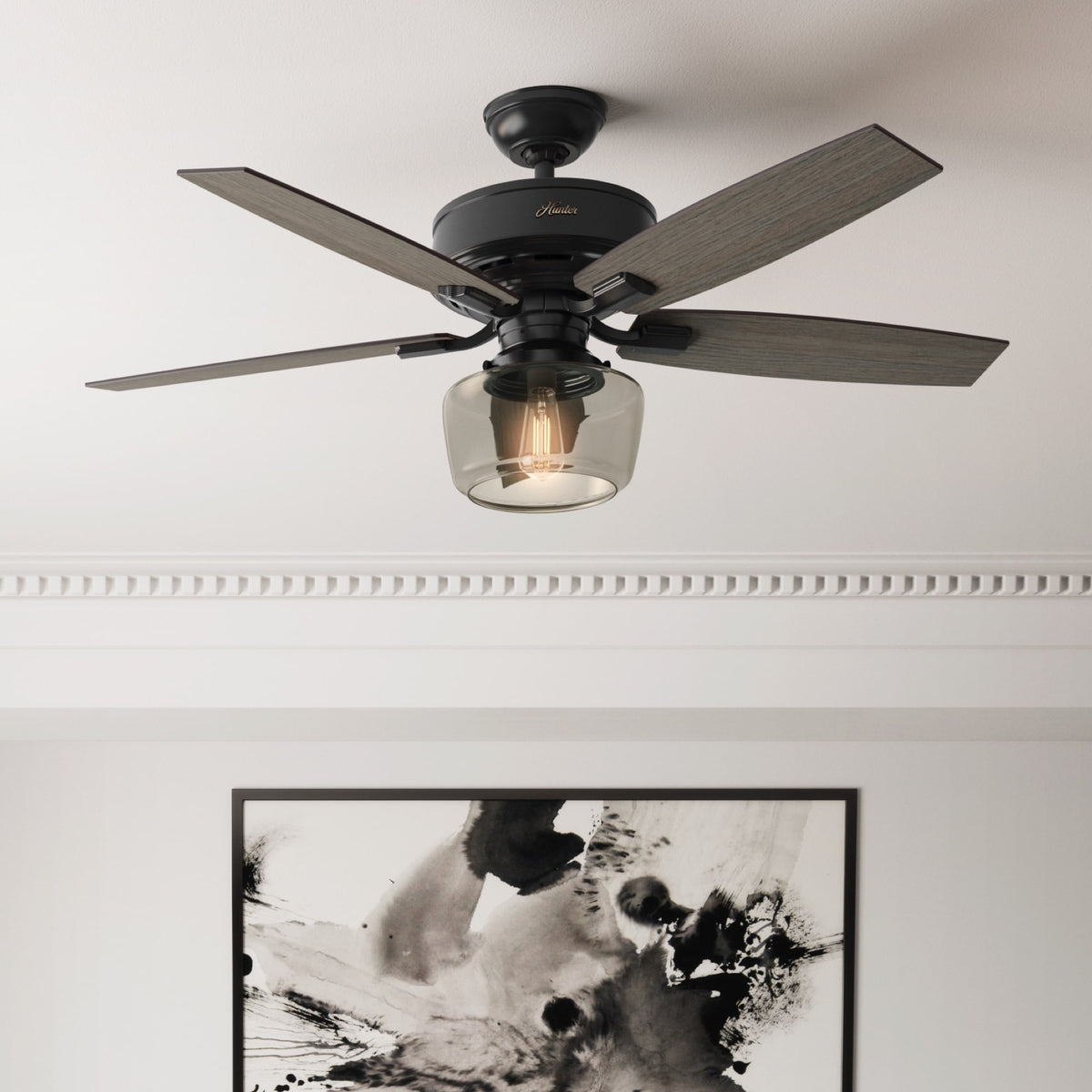 52 inch Bennett Matte Black Ceiling Fan with LED Light Kit
