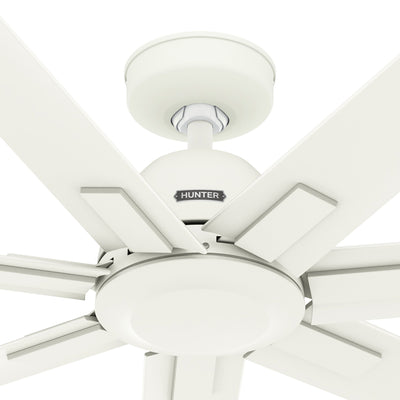 60 inch Downtown ENERGY STAR® Matte White Damp Rated Ceiling Fan and Wall Control