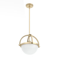 Wedgefield 12.75-inch 1-light Alturas Gold Orb Pendant with Frosted Cased White Glass