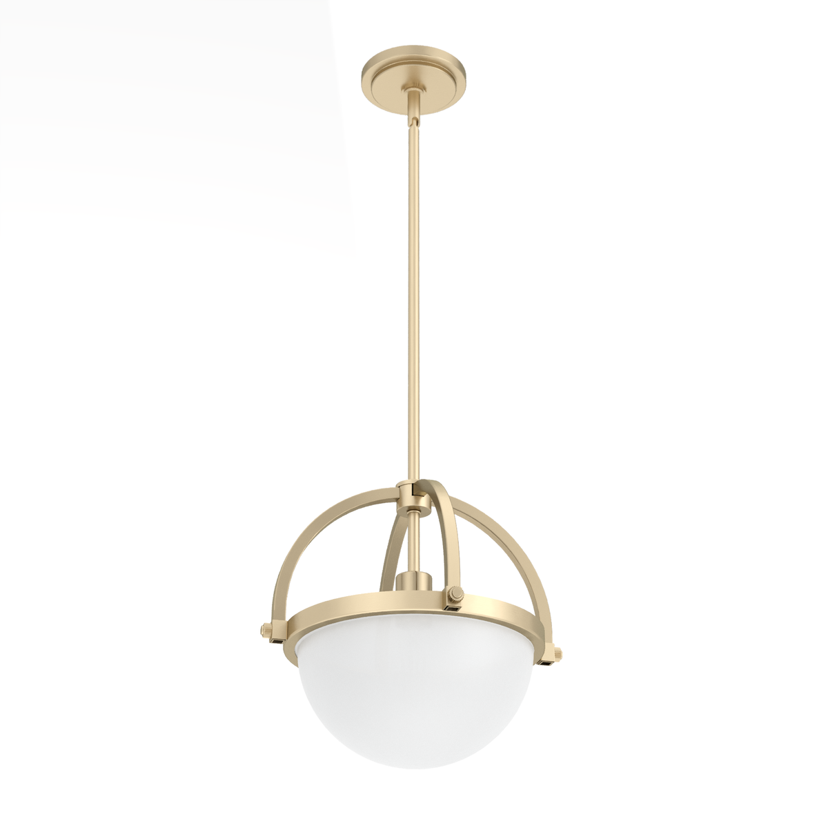 Wedgefield 12.75-inch 1-light Alturas Gold Orb Pendant with Frosted Cased White Glass