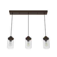 Devon Park 28.5-inch 3-light Onyx Bengal Linear Pendant Cluster with Clear Glass