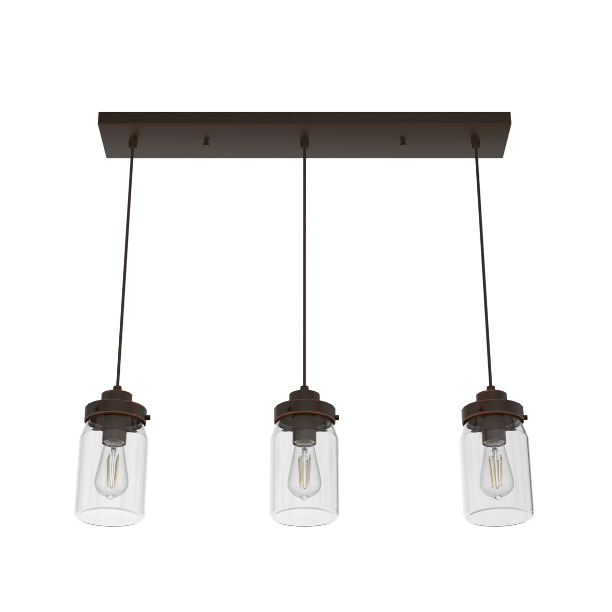 Devon Park 28.5-inch 3-light Onyx Bengal Linear Pendant Cluster with Clear Glass