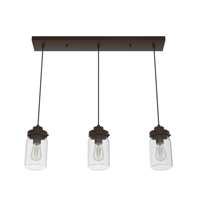 Devon Park 28.5-inch 3-light Onyx Bengal Linear Pendant Cluster with Clear Glass