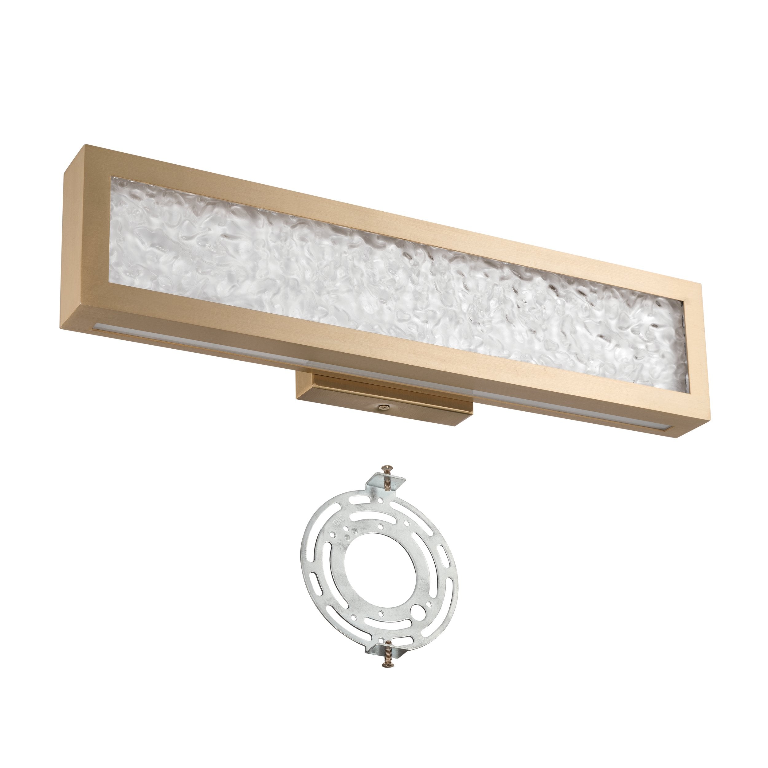 Courtney 18-inch Champagne Gold 5CCT LED Vanity Light with Clear Water Glass