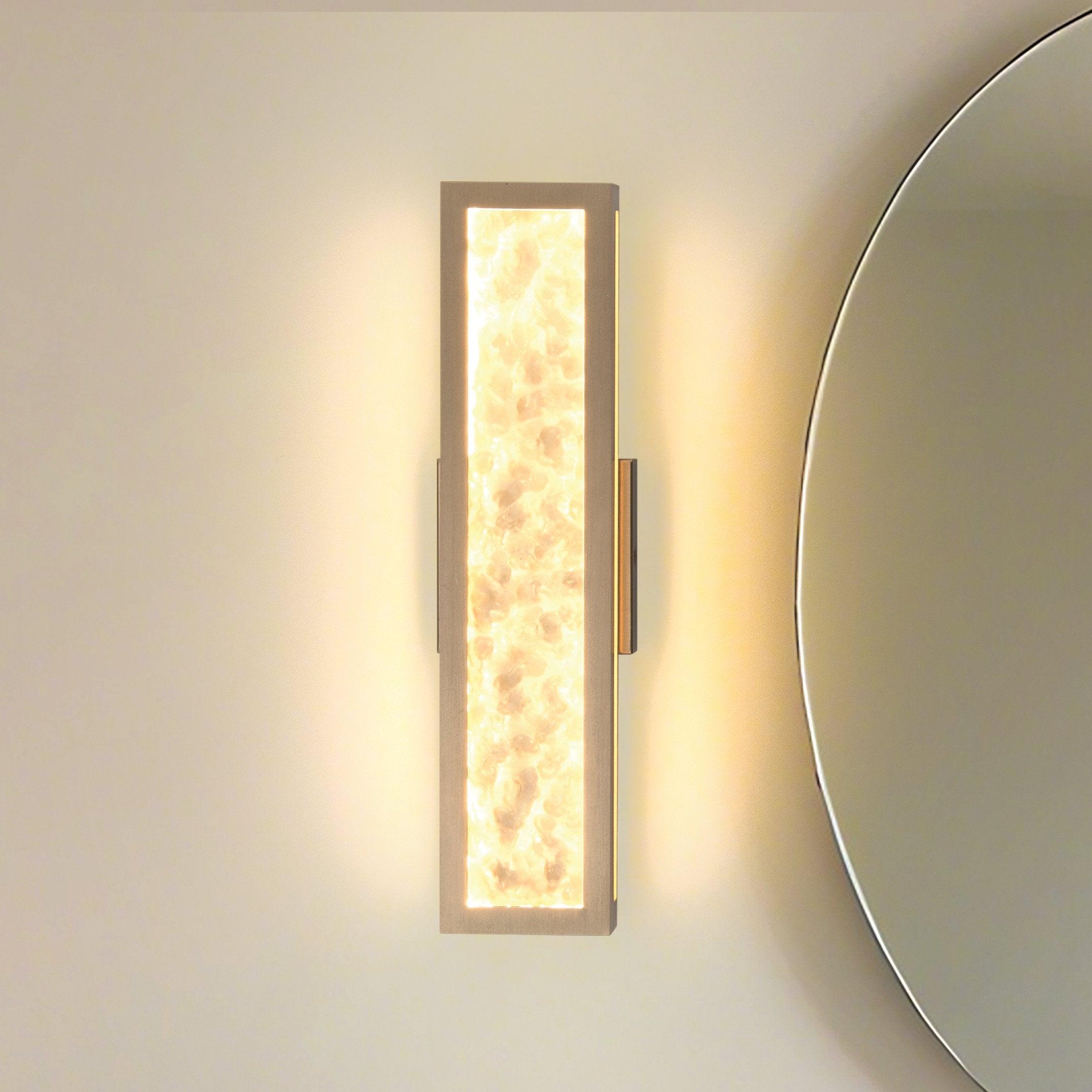 Courtney 18-inch Champagne Gold 5CCT LED Vanity Light with Clear Water Glass