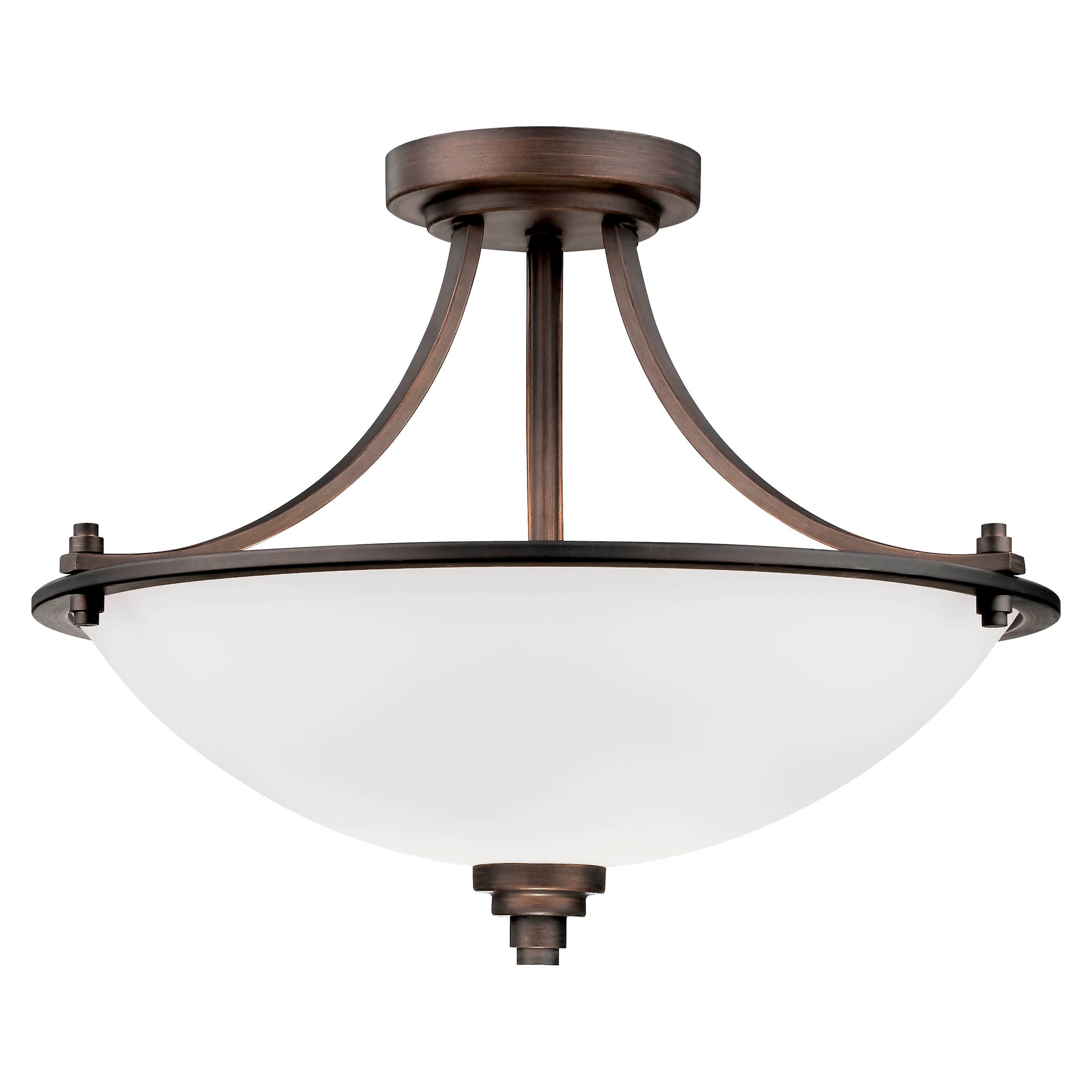 13.5'' Bristo Rubbed Bronze 3 Light Semi-Flush Mount