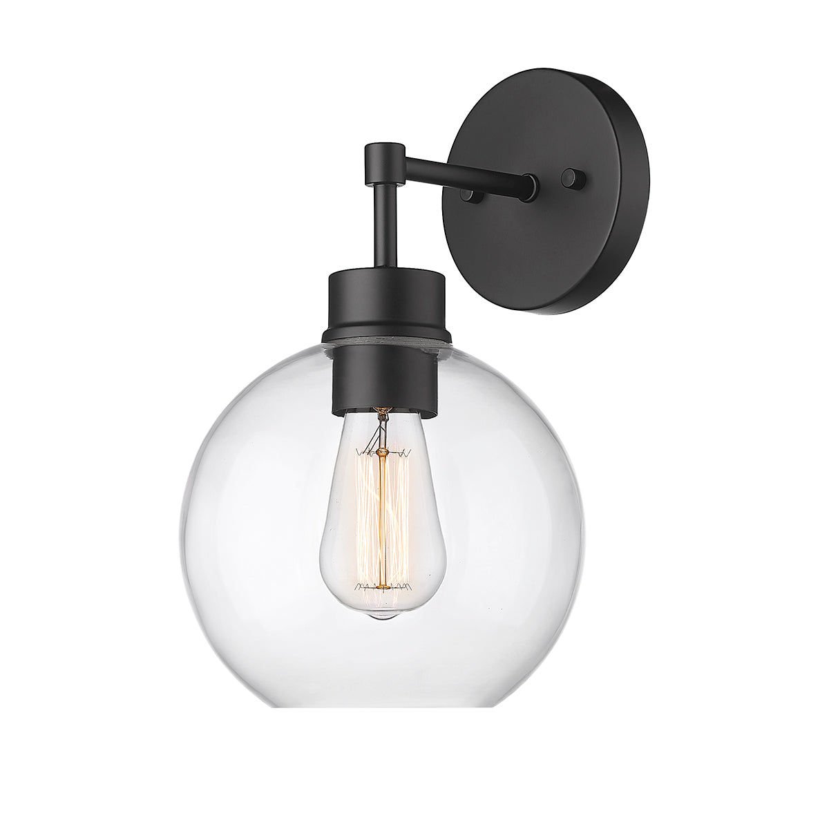 8'' Basin Powder Coated Black 1 Light Wall Sconce