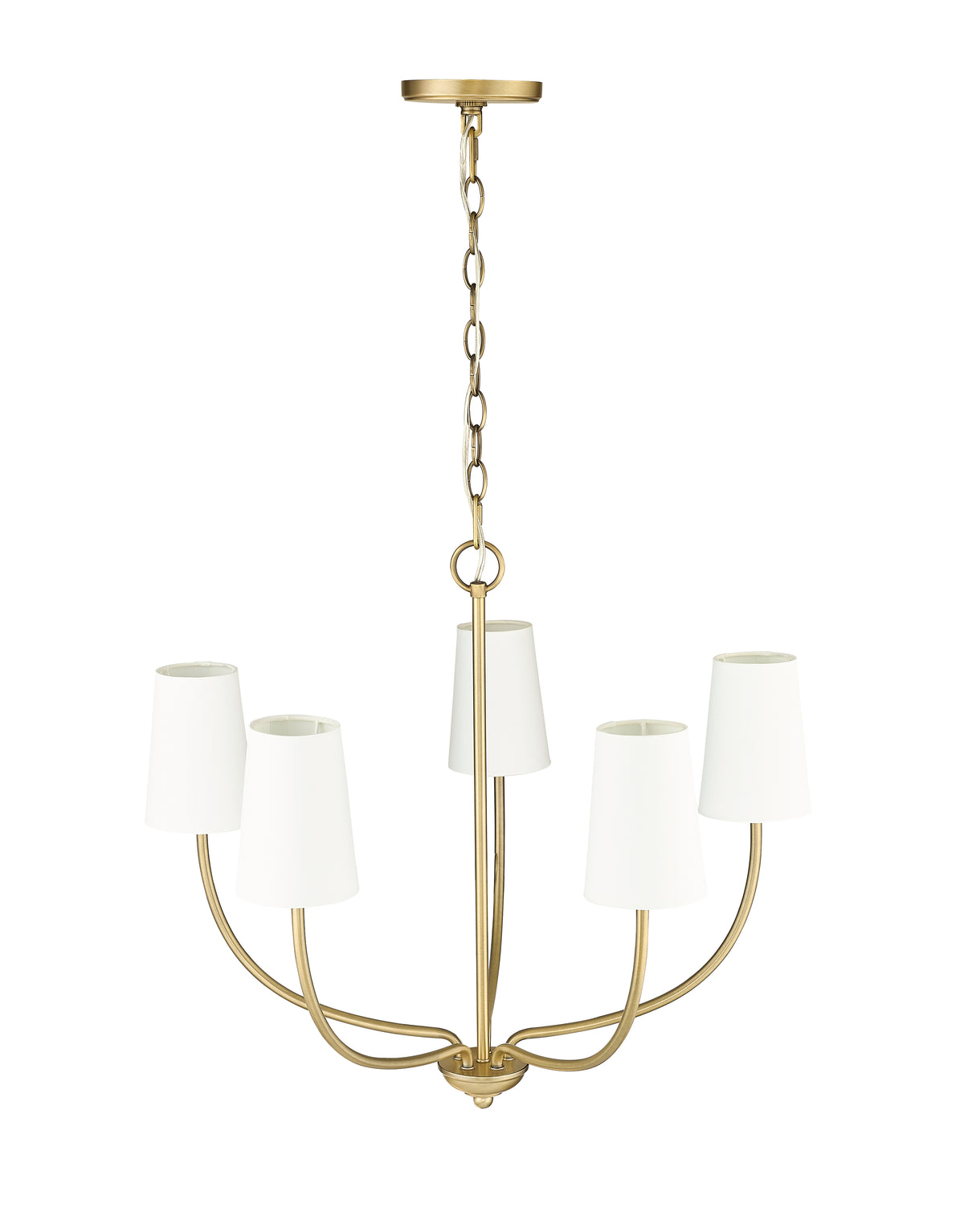 24'' Kandor Vintage Brass 5 Light Chandelier