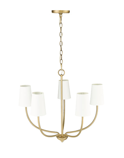 24'' Kandor Vintage Brass 5 Light Chandelier
