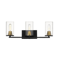 23.75'' Pasadena Matte Black/Heirloom Bronze 3 Light Bath Vanity