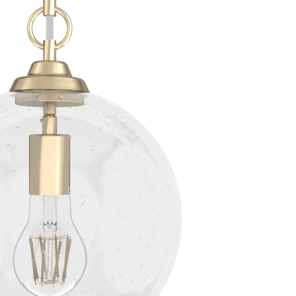 High Oaks 9.75-inch 1-light Alturas Gold Globe Pendant with Clear Seeded Glass