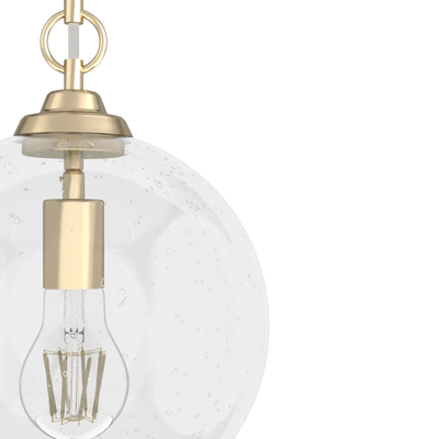 High Oaks 9.75-inch 1-light Alturas Gold Globe Pendant with Clear Seeded Glass