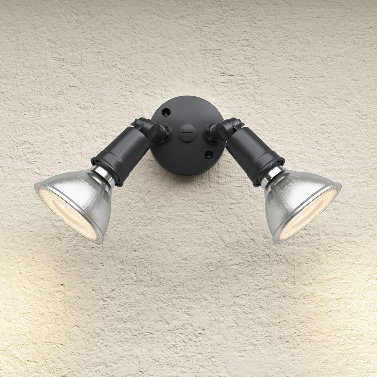 9.25''  Powder Coated Black 2 Light Flood Light