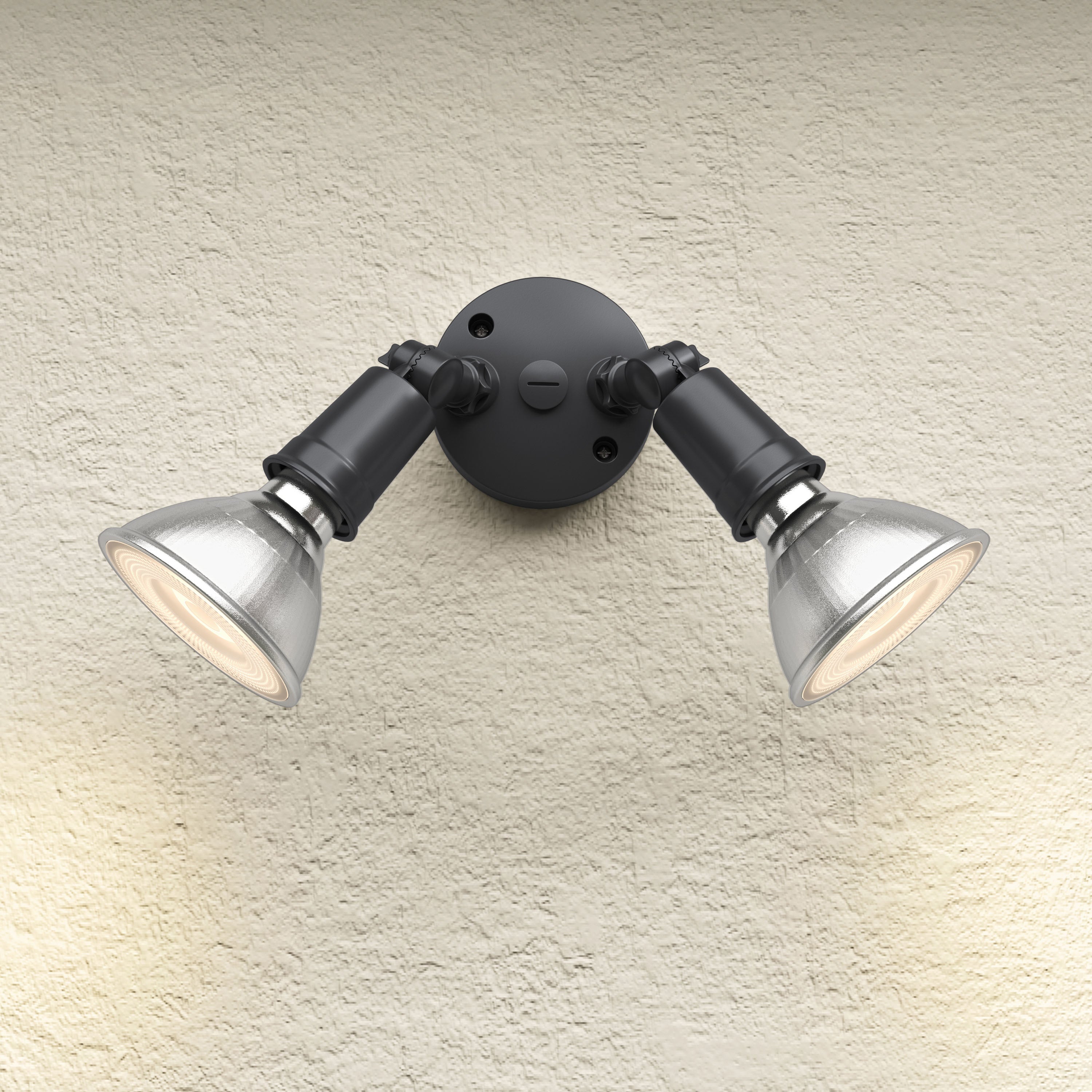 9.25''  Powder Coated Black 2 Light Flood Light