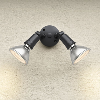 9.25''  Powder Coated Black 2 Light Flood Light