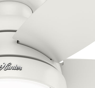 44 inch Lilliana Fresh White Low Profile Ceiling Fan with LED Light Kit and Pull Chain